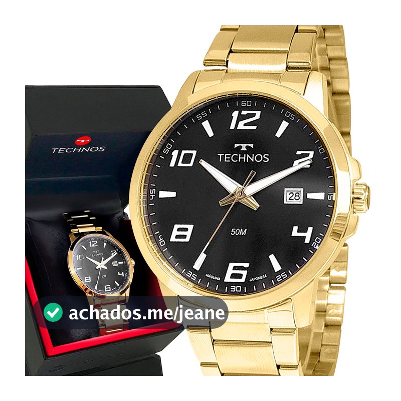 Relógio Technos Masculino Dourado Original Garantia de 1 Ano
