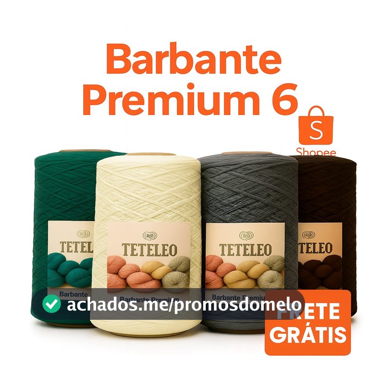 Barbante Antialérgico Sem Poeira Para Crochê Teteleo  Fio Premium Número 6 Colorido N.º 6 Colorido Tricô Artesanato