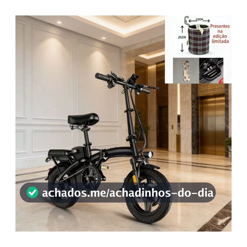 Bicicleta Elétrica Dobrável 48V para Cidade 🚲 Econômica + Cesta Grátis 🎁 Promoção por Tempo Limitado