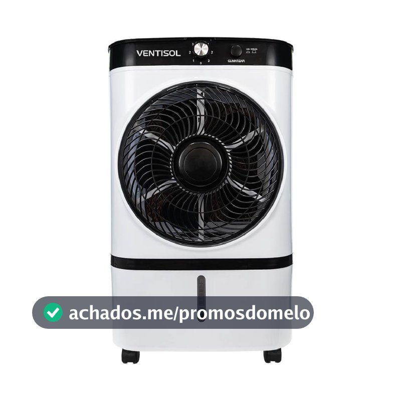 Climatizador de ar portátil evaporativo 9L 2.000 m³/h CLI09 - Ventisol