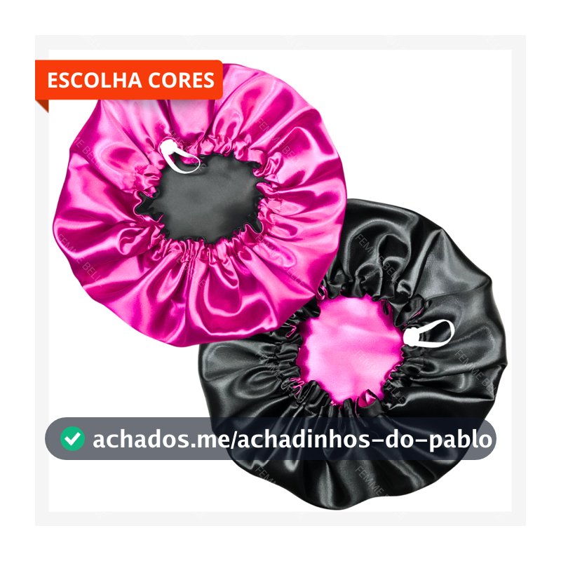 Touca de Cetim Dupla Face Ajustável + xuxinha