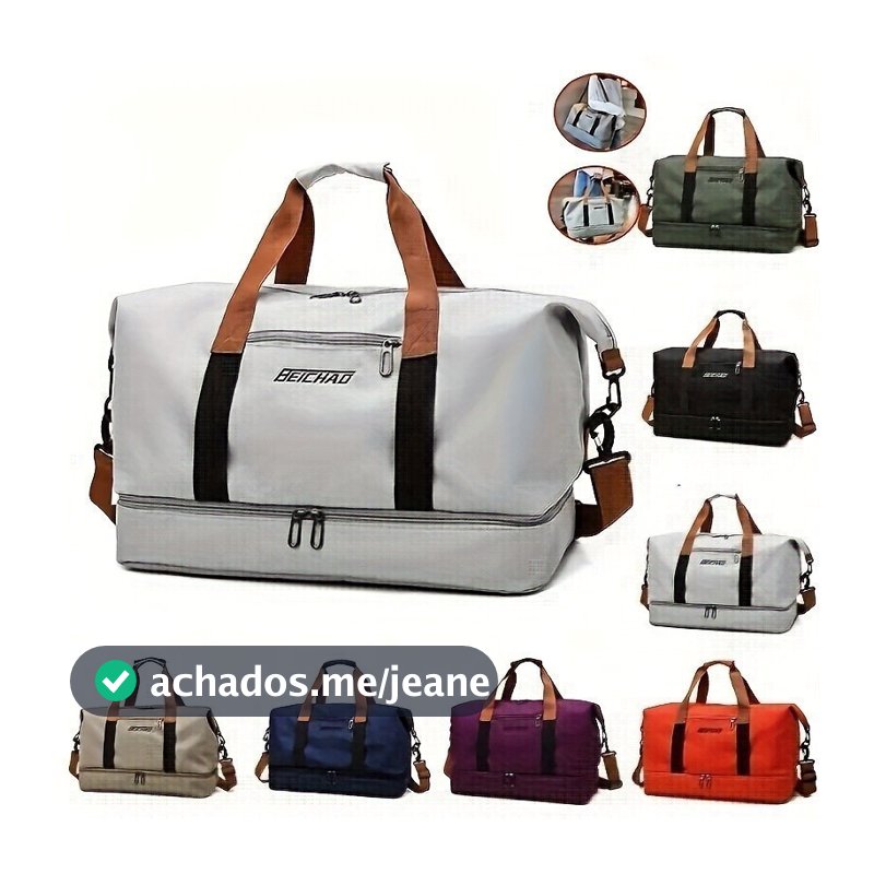 Bolsa De Viagem Impermeável De Grande Capacidade De Camada Dupla Leve E Com Zíper De Duffel De Ioga Ao Ar Livre