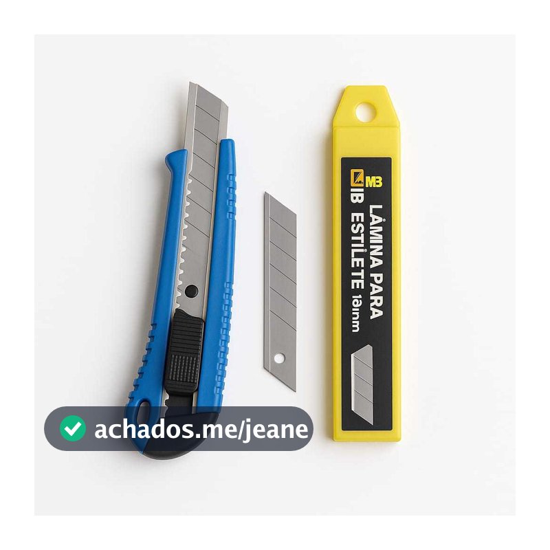 Estilete Profissional Emborrachado sortidos com Trava 18mm +10 Laminas