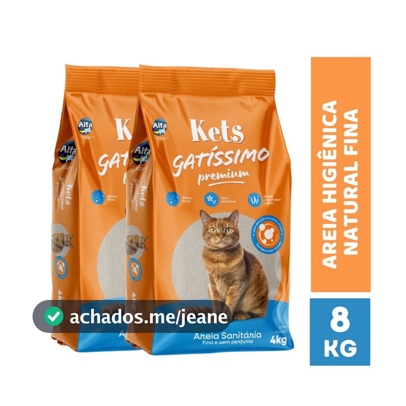 Areia Sanitária 8kg Biodegradável Forma Torroões Premium Kets Gatissimo  para Gatos