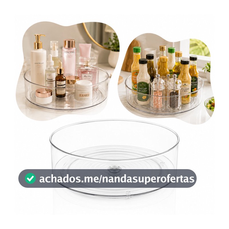 Organizador Giratório 360 Multiuso Para Cozinha Molhos Geladeira Armário Mesa Bar Restaurante Cosméticos Perfume