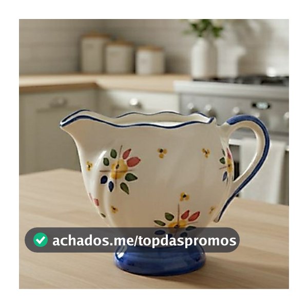 Leiteira Decorada Em Cerâmica Esmaltada Decoração Mesa Cozinha Louça Promoção mais vendido