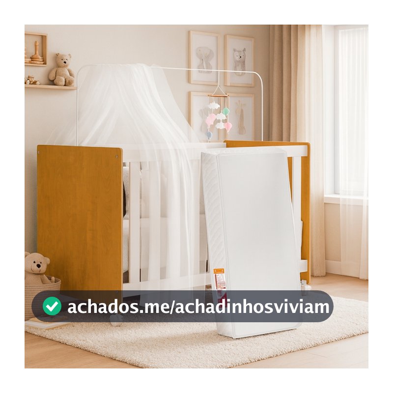 Berço Americano 3 em 1 Com Colchão Incluso Portátil Regulável Multiuso MDF Certificado