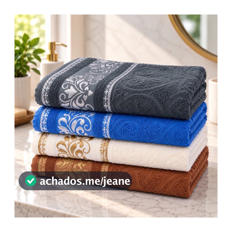 Kit 4 Toalha Banho Imperial 100% Algodão Tam 75cm x 130cm Alta Absorção Alta Qualidade Premium Luxo