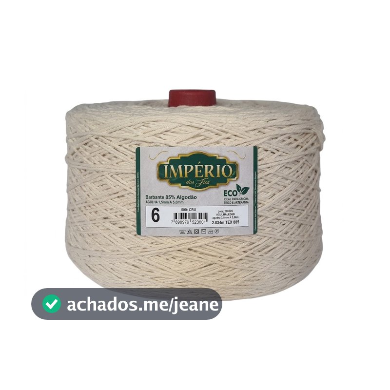 2KG BARBANTE IMPÉRIO DOS FIOS | FIO 6| PARA CROCHÊ, TRICÔ E ARTESANATO