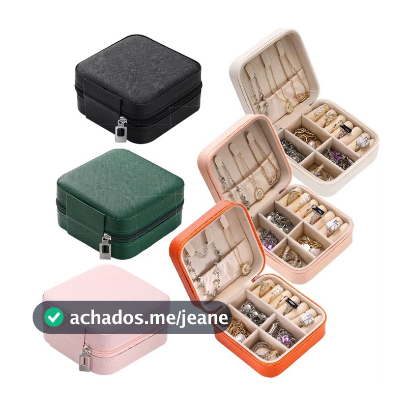 Kit 10|20|30|40 Porta Jóias Portátil Caixinha Bolsa de Armazenamento Colar Brincos Anéis