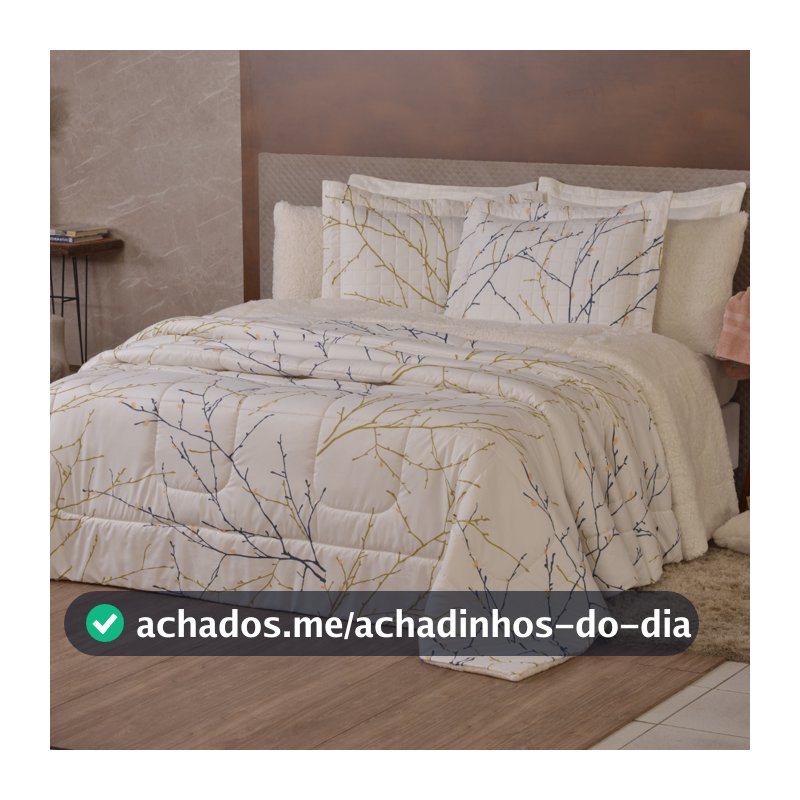 Coberdrom Top Line estampado King Dupla Face Microfibra e Sherpa que assemelha Lã de carneiro 1 Peça