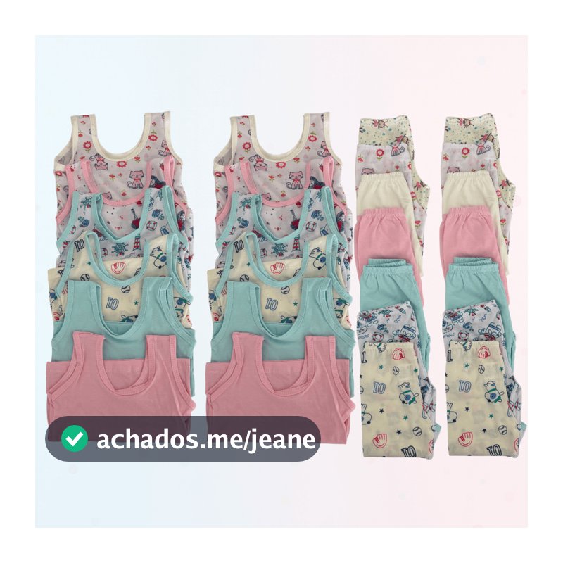 Kit Bebê Verão 10 Peças 5 Camiseta 5 Mijão Menino Menina Enxoval Feminino Masculino Liso Estampado