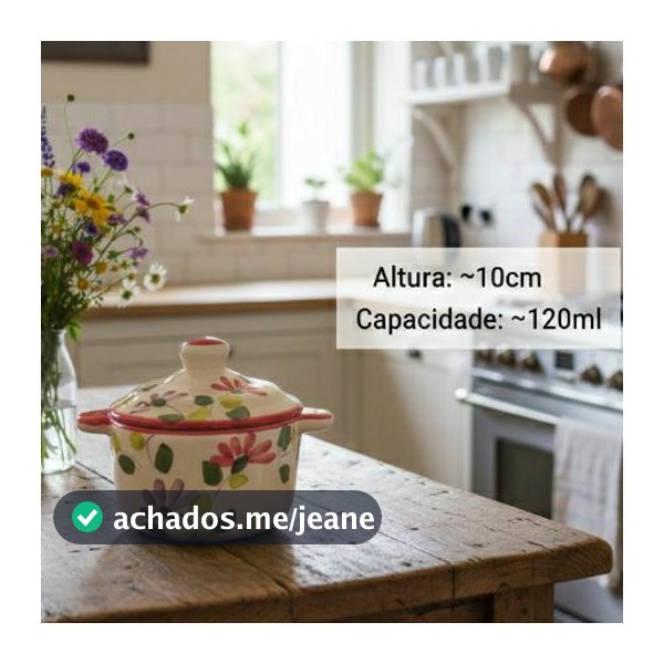 Mini Panelinha em Cerâmica Esmaltada Decorada Decoração Cozinha Utensílio Promoção mais vendido