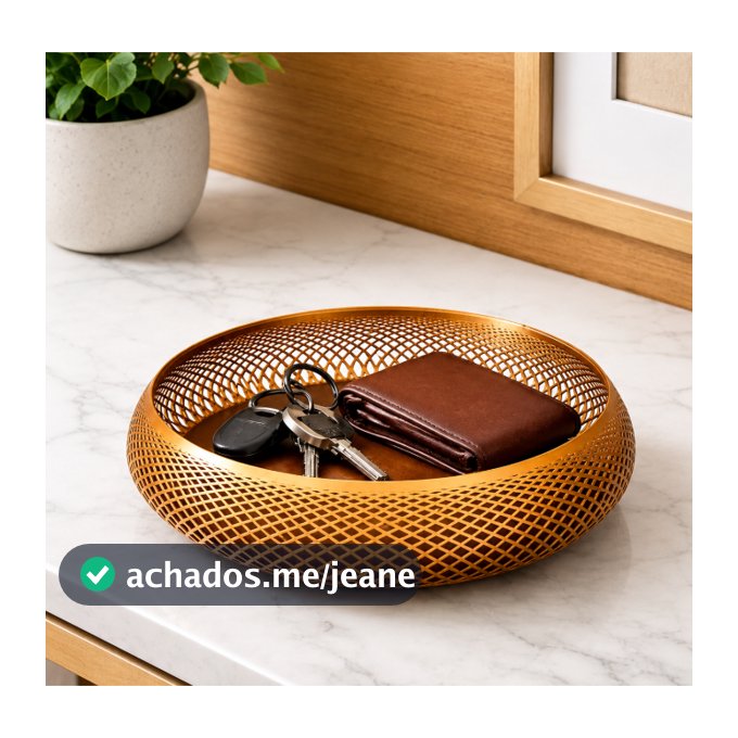 Porta Objetos Cesto Decorativo Organizador Mesa Porta Treco Chaves Relógio Bandeja Moderna Premium