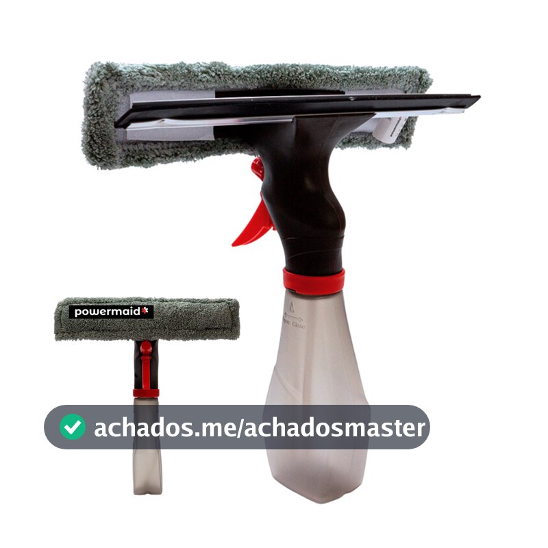 Rodo Limpa Vidro Spray Reservatório Borrifa Lava e Seca