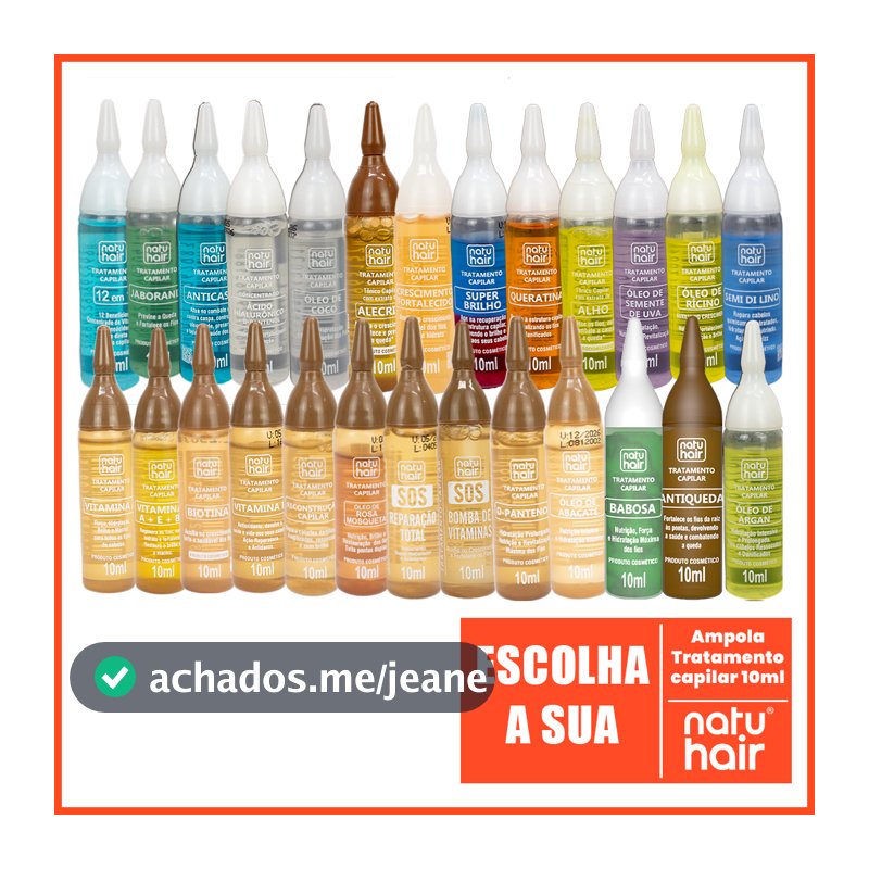 Ampola de tratamento capilar Natuhair 10ml - (Unidade)