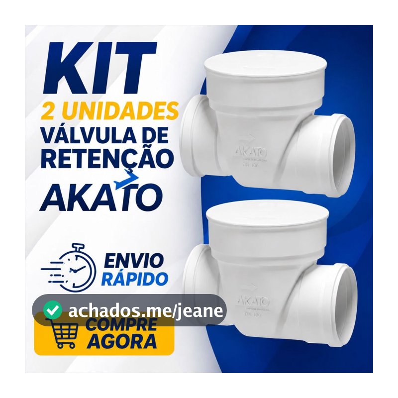 Kit 2 Válvula De Retenção Esgoto 100mm DN100 Akato Anti Retorno PVC Resistente