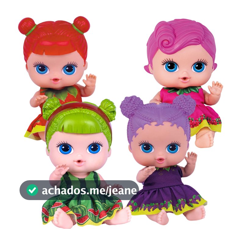 Boneca Coleção Frutinhas Cheiro de Fruta Morango Uva Groselha Cotiplas Brinquedo Menina Bonequinha