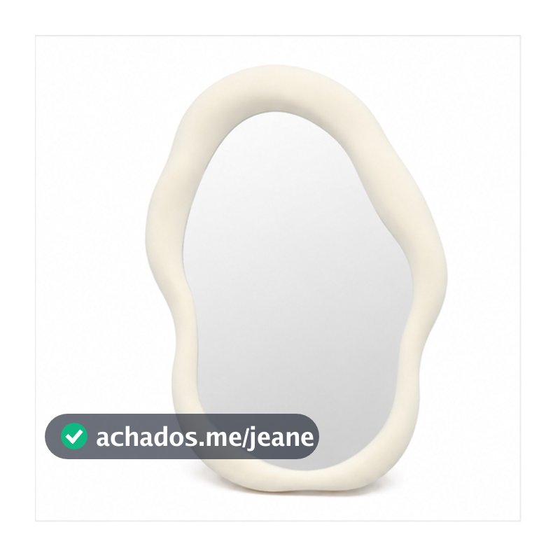 Espelho Decorativo Orgânico Assimétrico – Moldura Off White