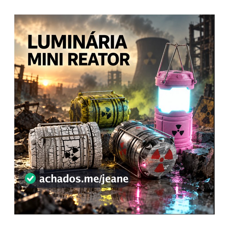 Lanterna Decorativa Reator Nuclear LED Difusor Luz Ambiente Luminaria Decoração Moderna