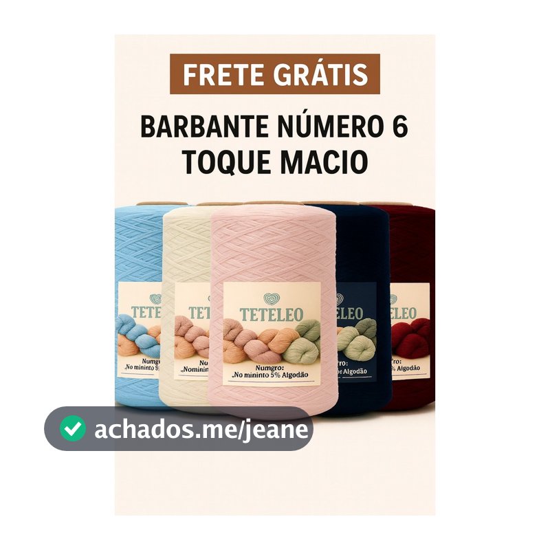 Barbante Para Crochê Teteleo Fio Especial Artesanato Número 6 Colorido N.º 6 600 Metros