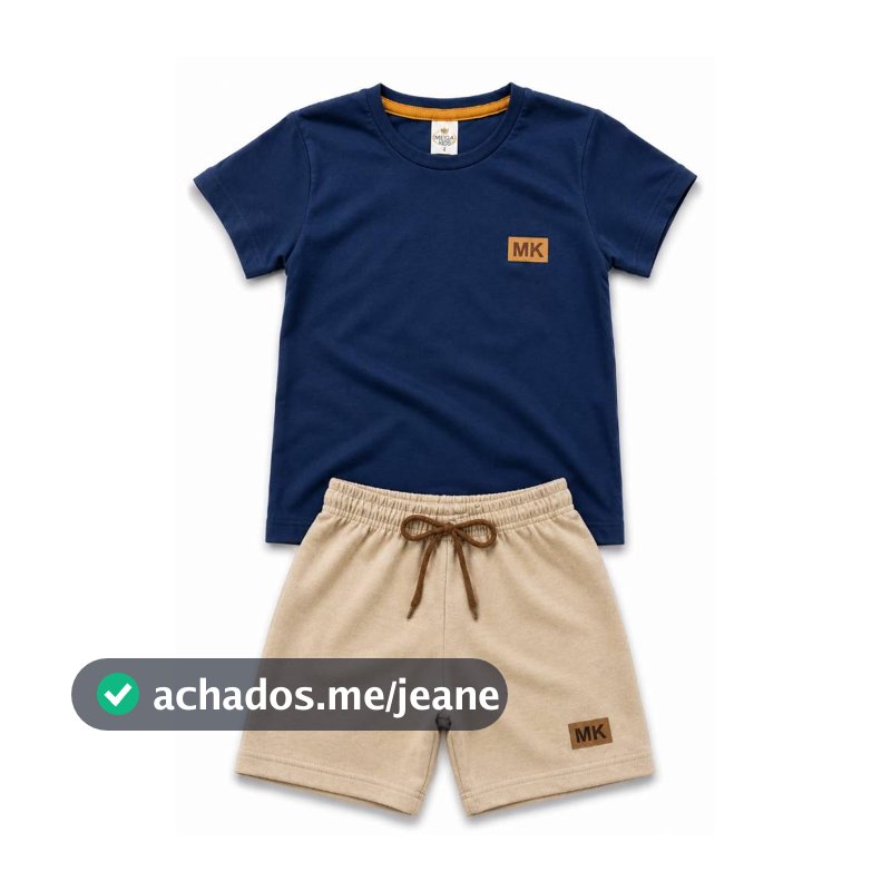 Conjunto Infantil Verão Masculino Plaquinha - Marinho