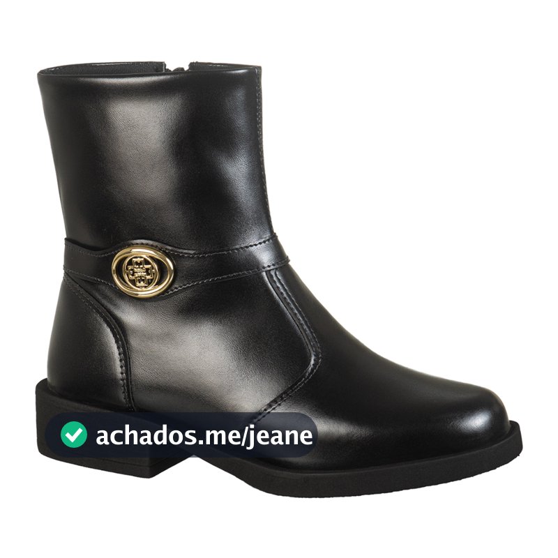 Bota Feminina Montaria Cano Curto Bico Arredondado Salto Grosso Baixo Detalhe Metal Arizona GiGiL