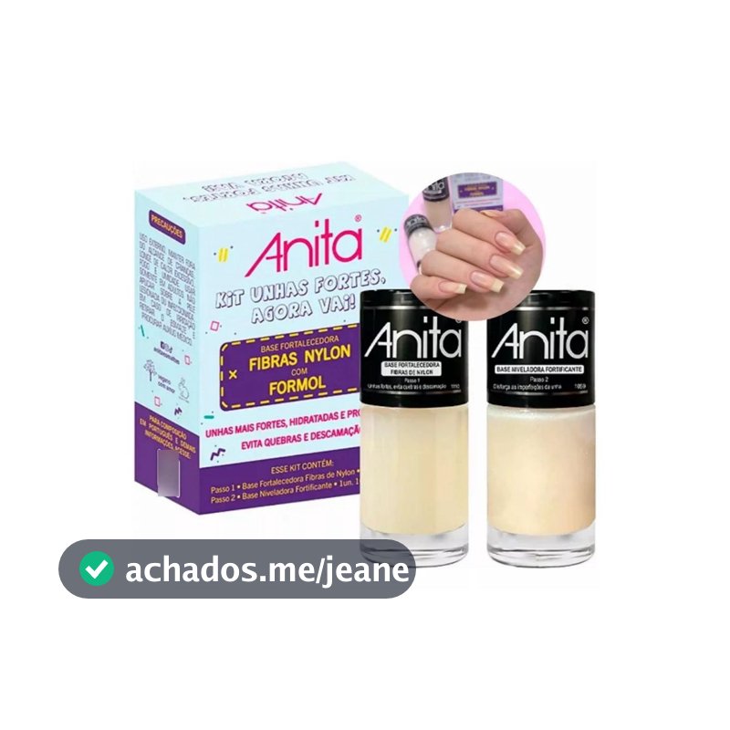 Anita: Kit Unhas Fortes Agora Vai - Fortalecedora e Niveladora com Esmalte