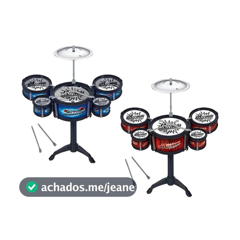 Bateria Infantil Intrumento musical 5 tambores azul Vermelho Brinquedo drums instumento infantil