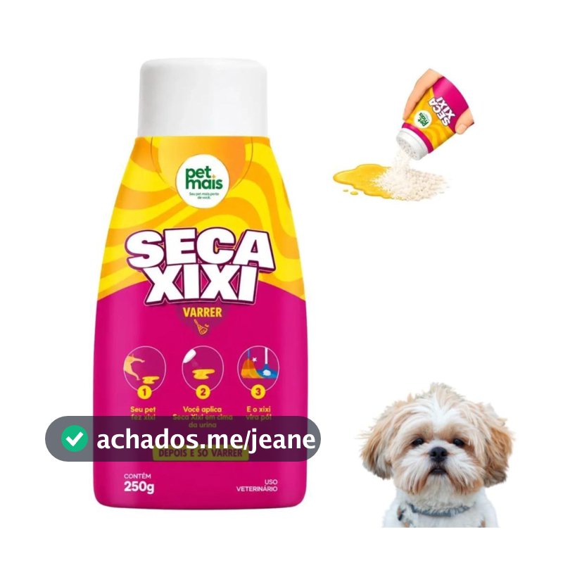 Pó Seca Xixi Cachorro Gato Sanitário Higiênico P/Varrer 250g