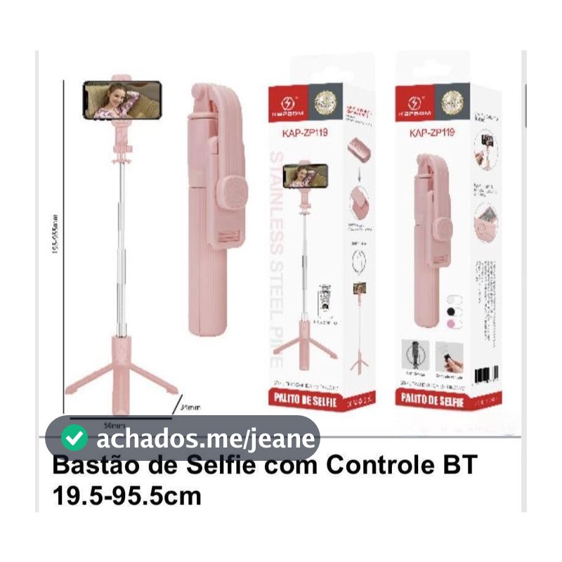 Tripé Selfie Stick Extensível com Controle Remoto Sem Fio para Grupos de Selfies e Streaming ao Vivo