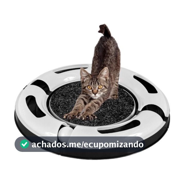 Arranhador Interativo Redondo Para Gato Relax Com Bolinha Miau Jel Plast