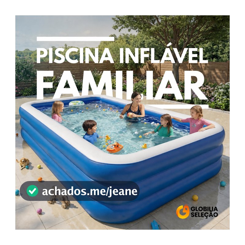🔥Piscina Inflável Retangular Infantil 3 Anéis Piscina Inflável Playground Swimming Pool Adulto Piscina Grande