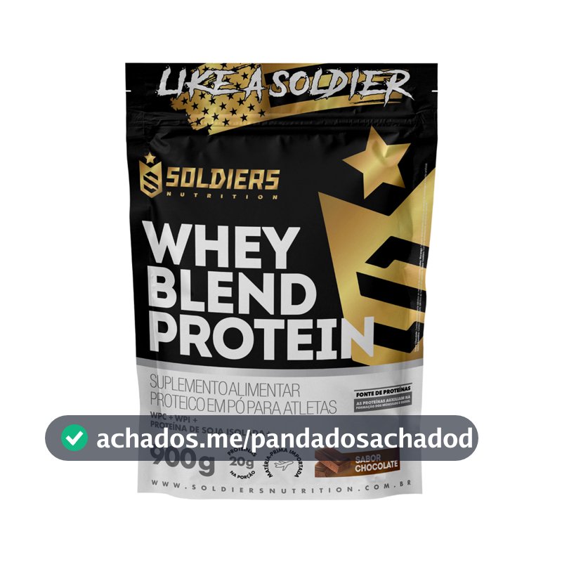 Whey Blend Protein Concentrado e Isolado 900g Soldiers Nutrition Suplemento Proteína Muscular Recuperação