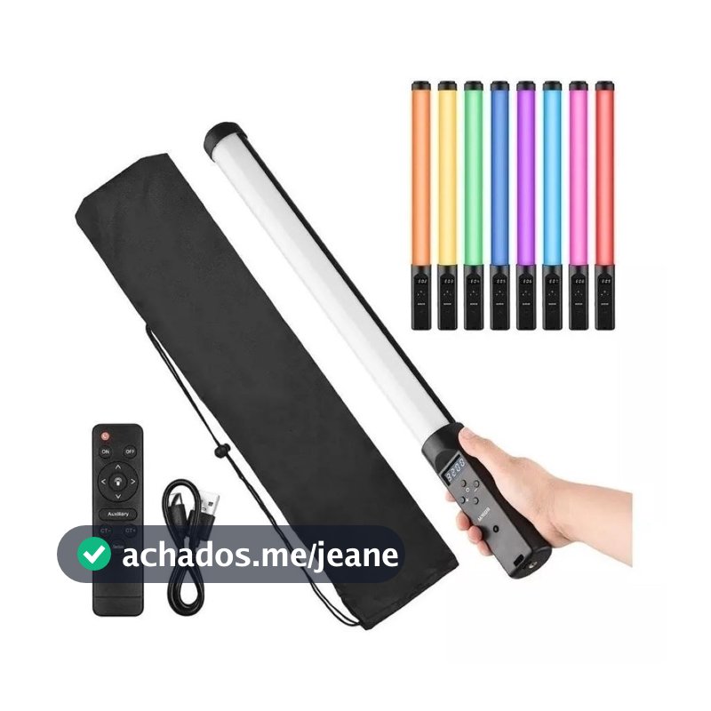 Bastão de Luz LED para Fotografia Colorido RGB Light Stick Portátil com Controle