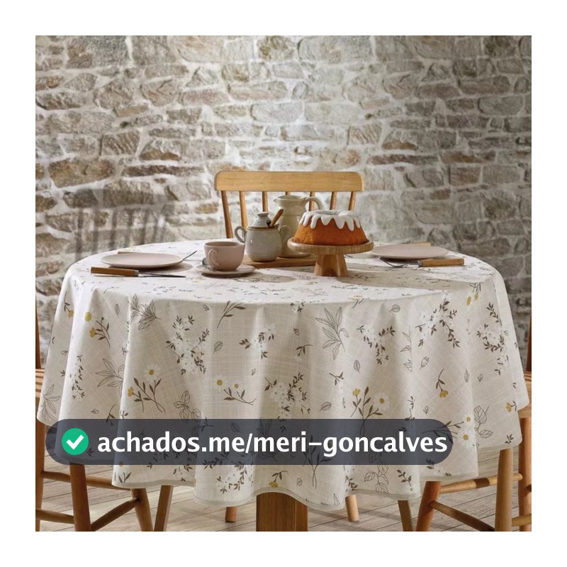 Toalha de Mesa Redonda 1,60m Dohler Clean 4 Lugares Limpa Fácil