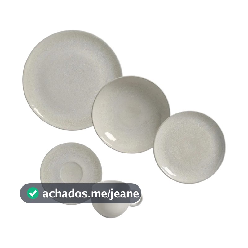 Aparelho de Jantar Coup Cotton 20 Peças em Cerâmica Stoneware Porto Brasil