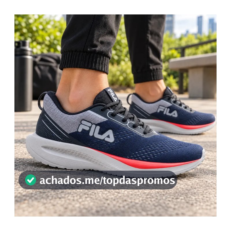 Tênis Fila Rise Up Masculino Preto Cinza Academia Treino Original Confortavel Caminhada Dia a Dia