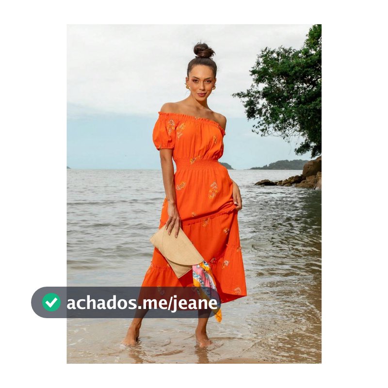 Vestido Midi bordado exclusivo algodão ciganinha chic