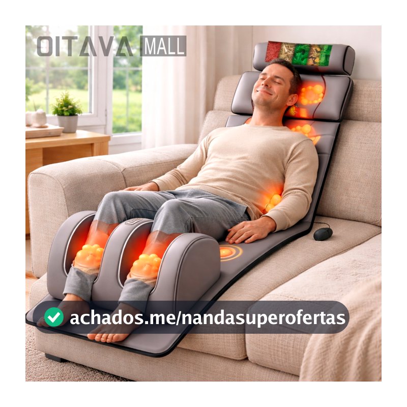 Colchão Massageador Shiatsu com Aquecimento, Airbag, Vibração e Controle Remoto