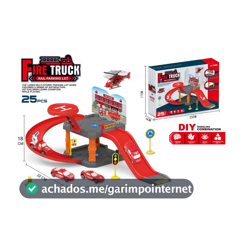 25 Peças Brinquedo de Pistas Estacionamento - Carro + Acessórios Infantis