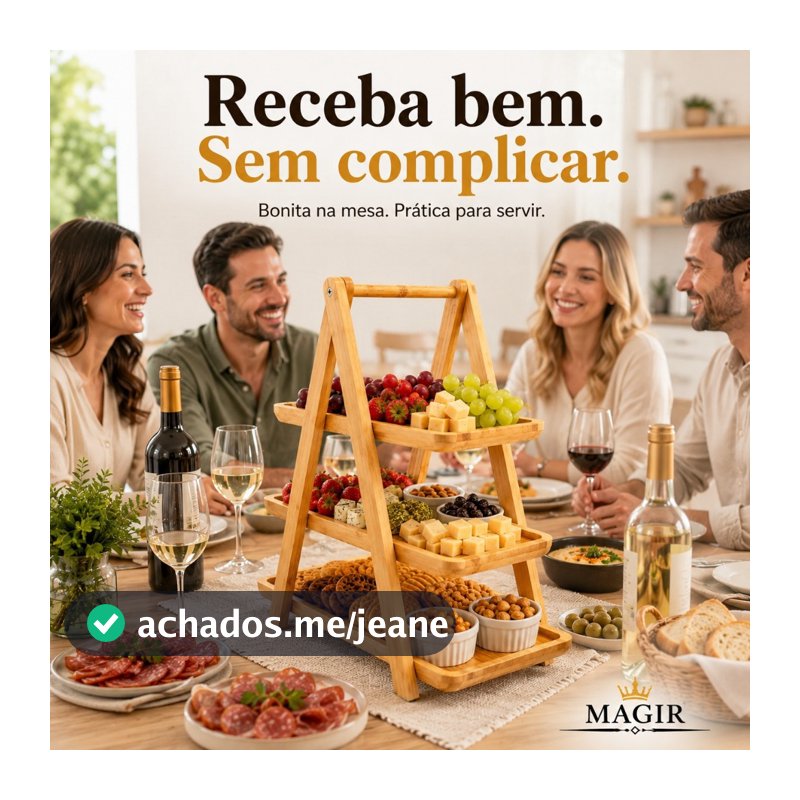 Petisqueira Bambu 2/3 Andares Servir Doce Petisco Frios Tabua Bandeja Mesa Posta Mesa De Aniversario