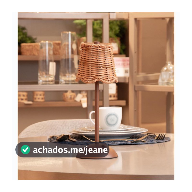Luminária de Mesa Led 3 Tons Usb Wolff Lagoon Marrom Metal