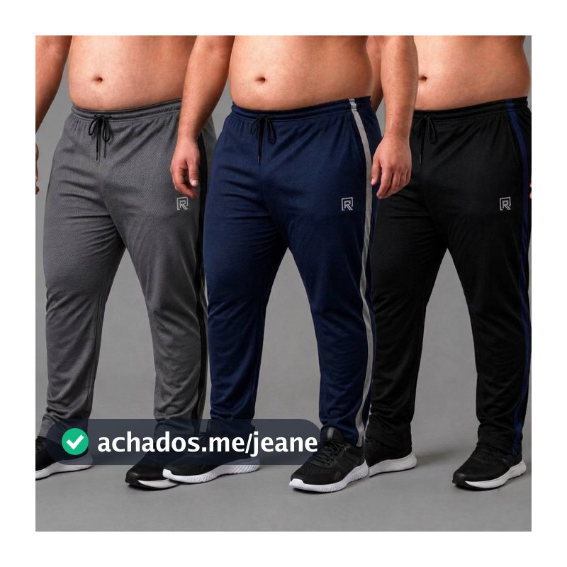 Kit 3 Calças Masculinas Plus Size G1 G2 G3 Dry Fit Academia Treino Fitness Esportiva Corrida Trabalho Casual Dia a Dia