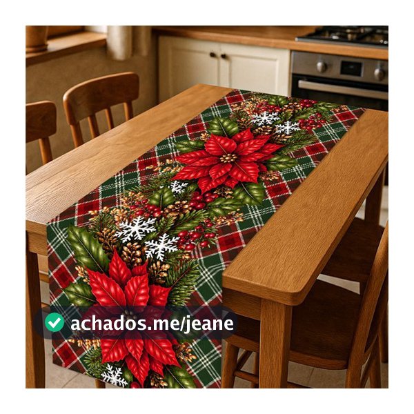 Trilho Caminho De Mesa Decoração Tema Natal Medidas