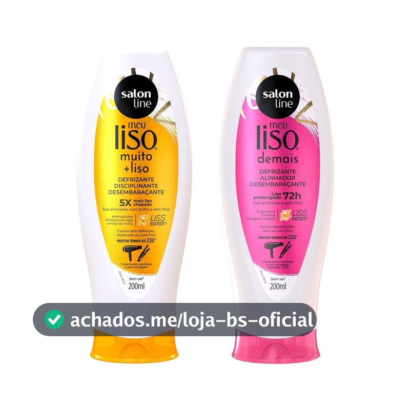 Kit Defrizantes Meu Liso Demais e Muito+Liso e 200ml Salon Line