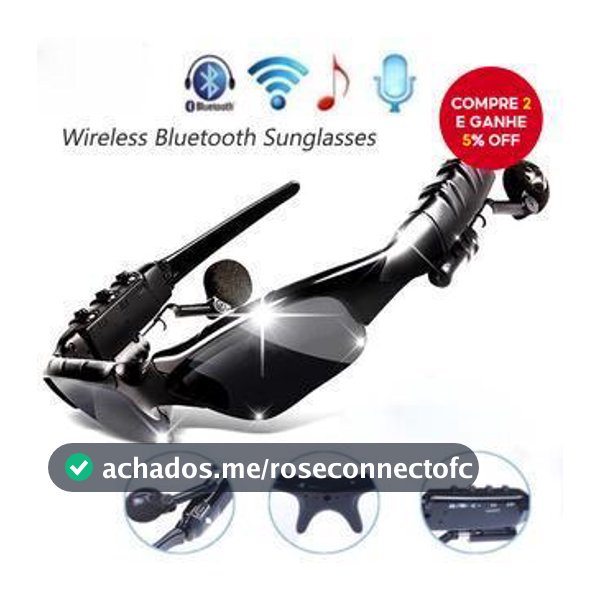 Óculos de sol/headphones Bluetooth sem fio modernos para homens e mulheres - Acessórios de áudio e vídeo com lentes