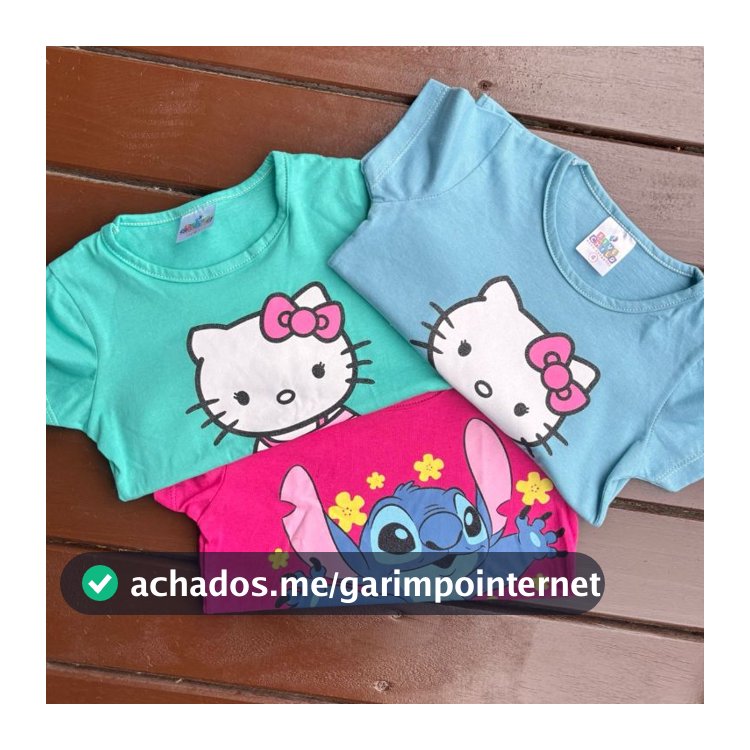 Kit Camiseta Baby Look Infantil Menina Tamanho 2 ao 12 Anos Sortido - Roupa Infantil Menina - Camiseta Infantil