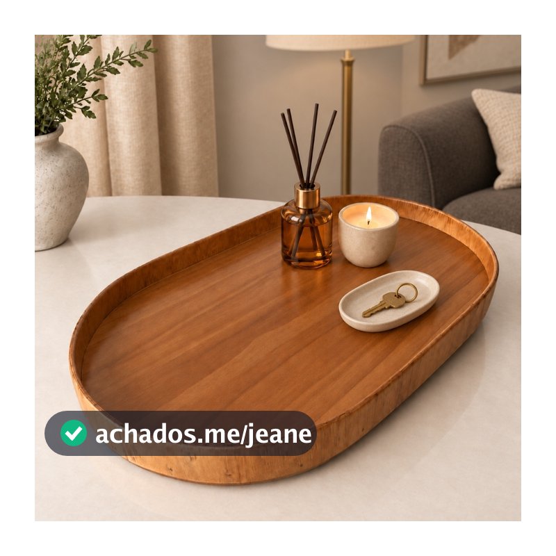 Bandeja Decorativa Oval Organizadora Multiuso Porta Perfumes Maquiagem Lavabo Penteadeira Sala Banheiro Cozinha
