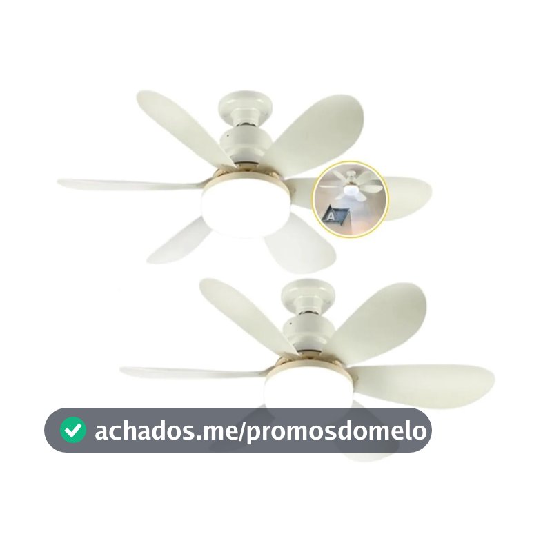 Kit Ventiladores de teto Com Luz 3 em 1 com Controle Remoto Bivolt LED 110V-220V